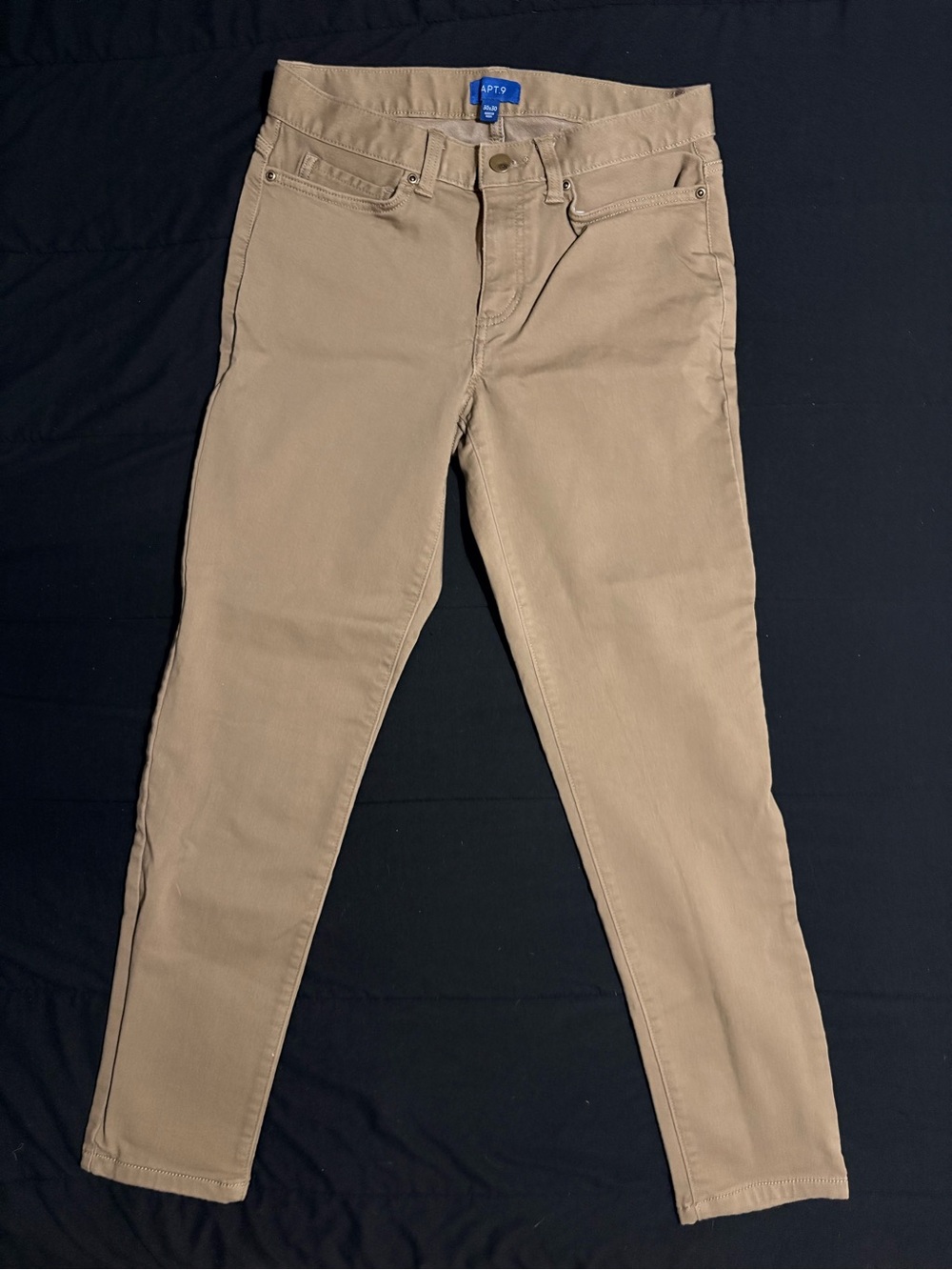 Apt. 9 Men’s 30x30 Slim Straight Khaki Pants W/ Zipper, Button & Pockets